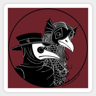 Plague Doctor and Amabie (no background) Sticker